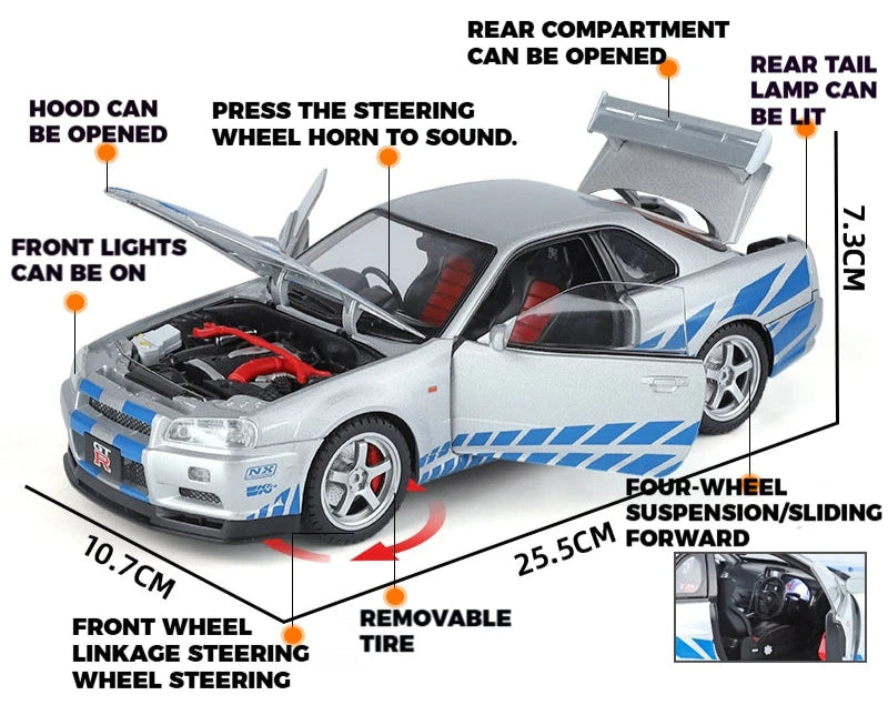 Nissan GTR R34 Skyline 1:18